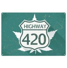 Blechschild Highway to 420, 30 x 20cm