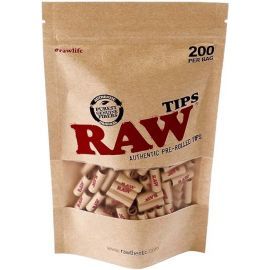 RAW Prerolled Tips BAG, 200 Tips