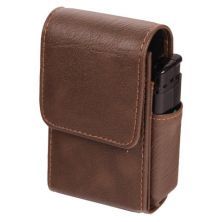 Zigarettenbox mit Feuerzeugfach, PVC braun