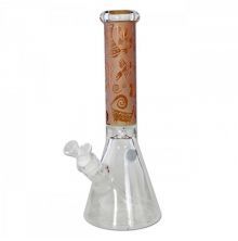 Black Leaf Kokopelli Beaker Bong Ice Amber, 34.5cm