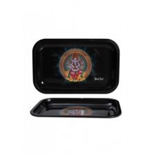 Black Leaf Rolling Tray Ganesha, 18 x 14 cm